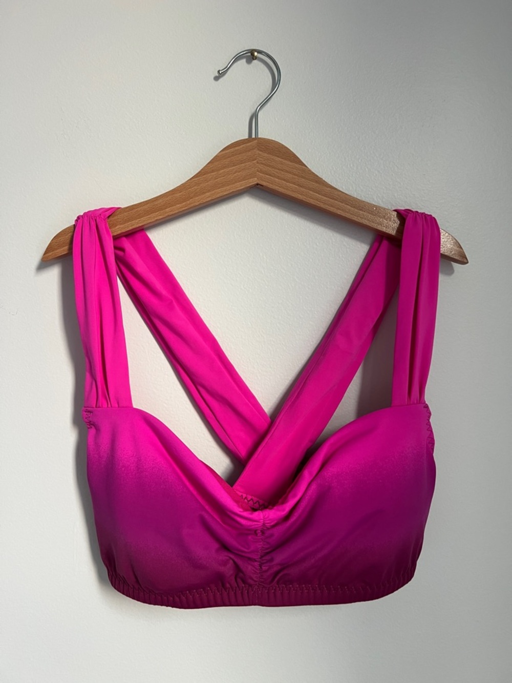 Roxy | Women’s Hot Pink Cross-Back Bikini Top Size S